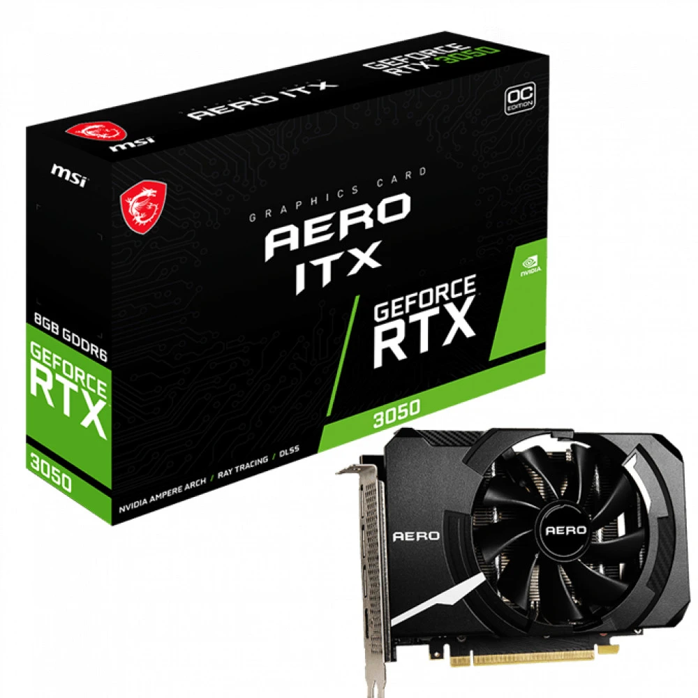Видеокарта MSI RTX 3050 AERO ITX 8G OC RTL 8 ГБ