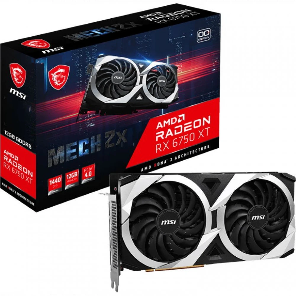Видеокарта MSI Radeon RX 6750 XT MECH 2X 12G OC 12 ГБ
