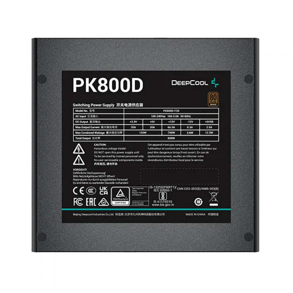 Блок питания Deepcool PK800D R-PK800D-FA0B-EU 800 Вт, 80+ Bronze