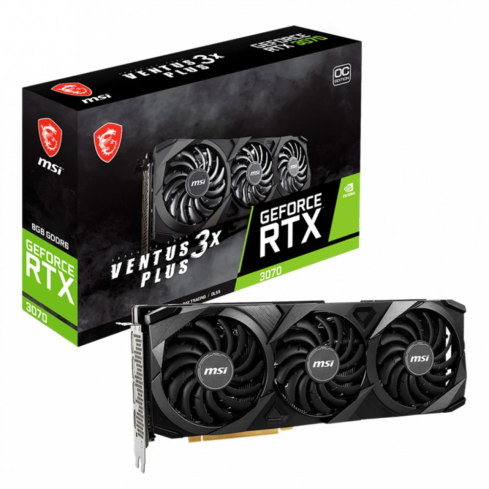 Видеокарта MSI RTX 3070 VENTUS 3X PLUS OC LHR 8 ГБ