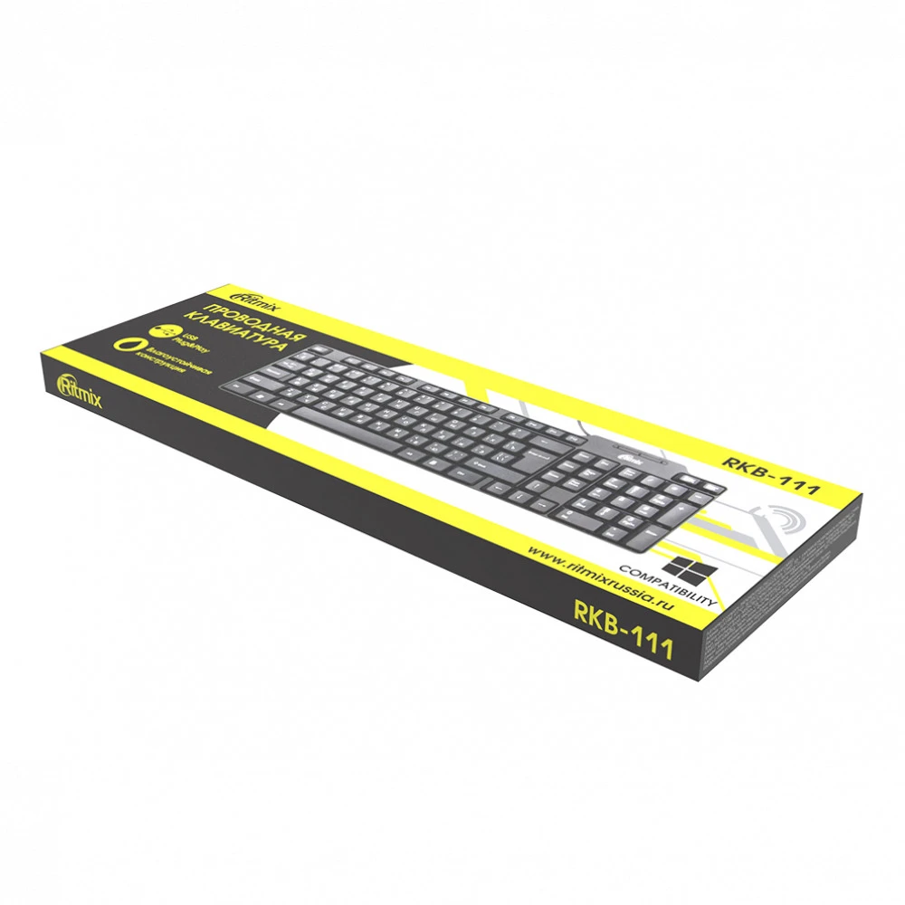 Клавиатура Ritmix RKB-111 черный 15118396 Проводная, USB