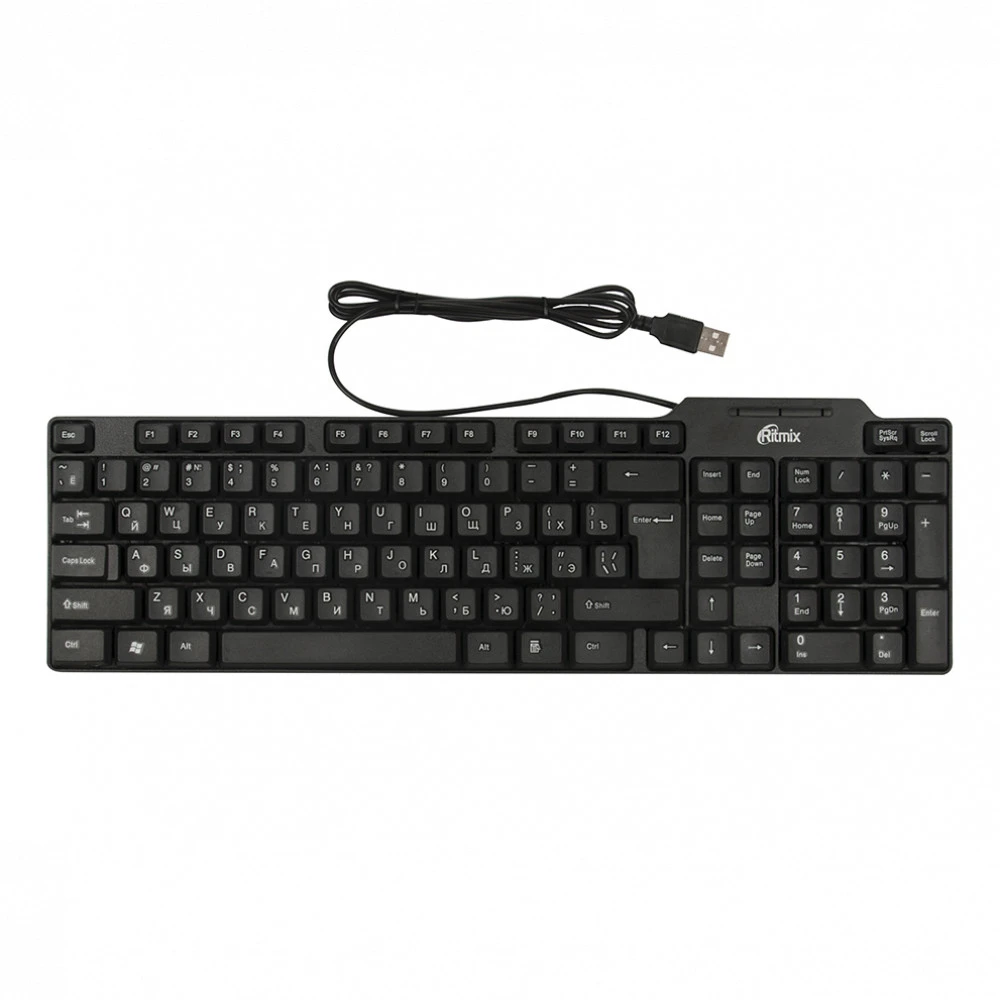 Клавиатура Ritmix RKB-111 черный 15118396 Проводная, USB