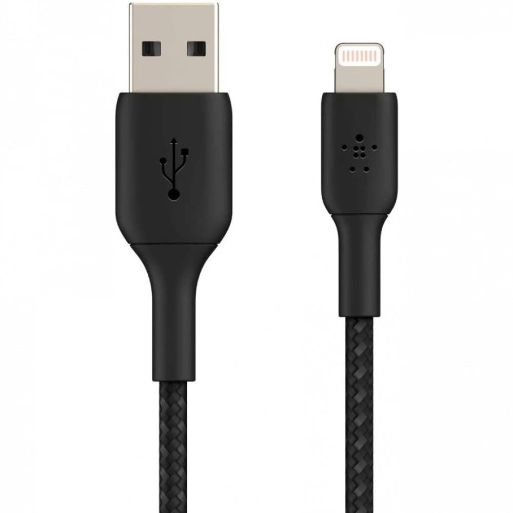 Кабель интерфейсный Belkin BRAIDED black (1m) CAA002BT1MBK USB Type A - Lightning (8pin)