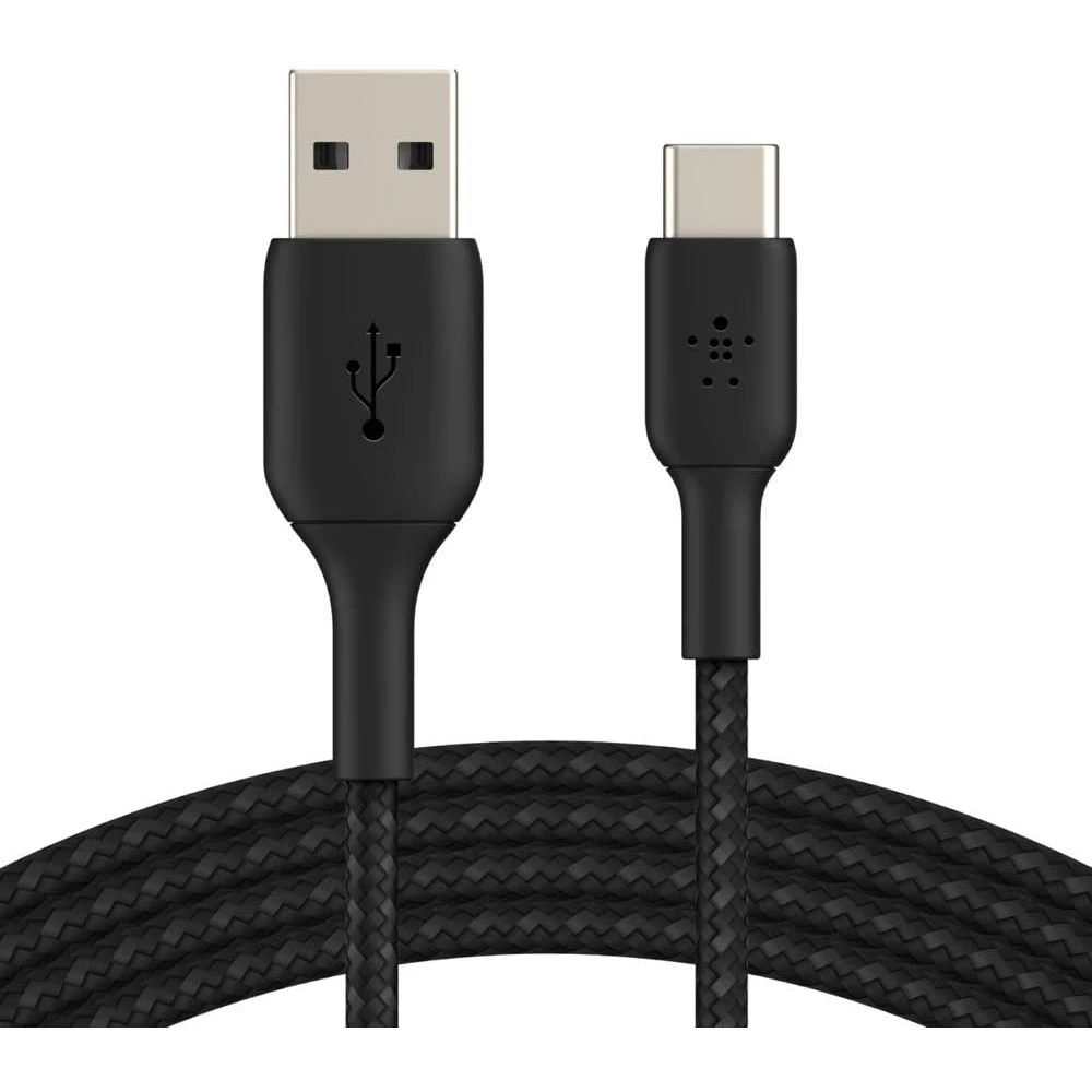 Кабель интерфейсный Belkin BRAIDED black (1m) CAB002BT1MBK USB Type A - USB Type C