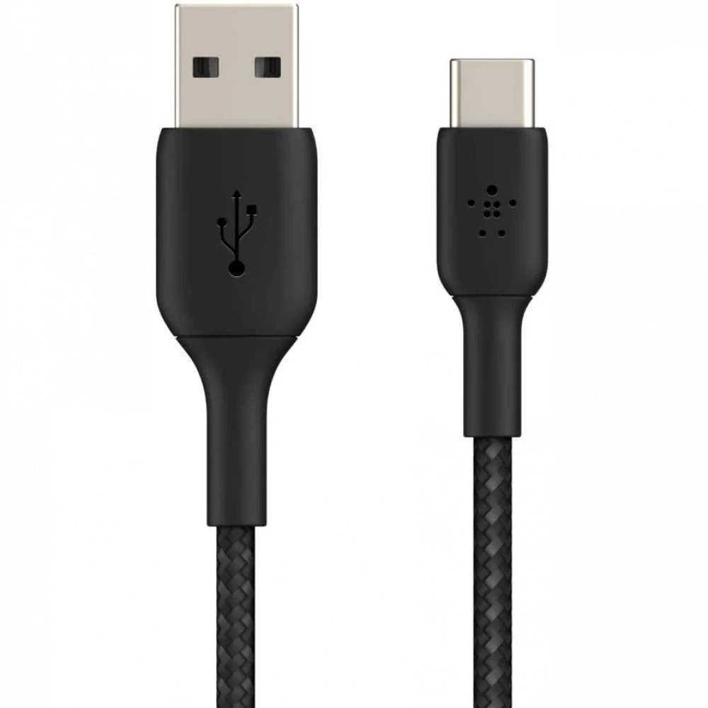 Кабель интерфейсный Belkin BRAIDED black (1m) CAB002BT1MBK USB Type A - USB Type C