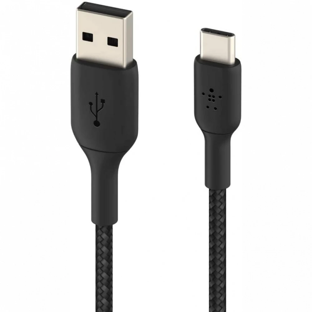 Кабель интерфейсный Belkin BRAIDED black (1m) CAB002BT1MBK USB Type A - USB Type C