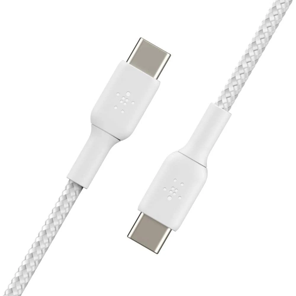 Кабель интерфейсный Belkin BRAIDED white (1m) CAB004BT1MWH USB Type C - USB Type C