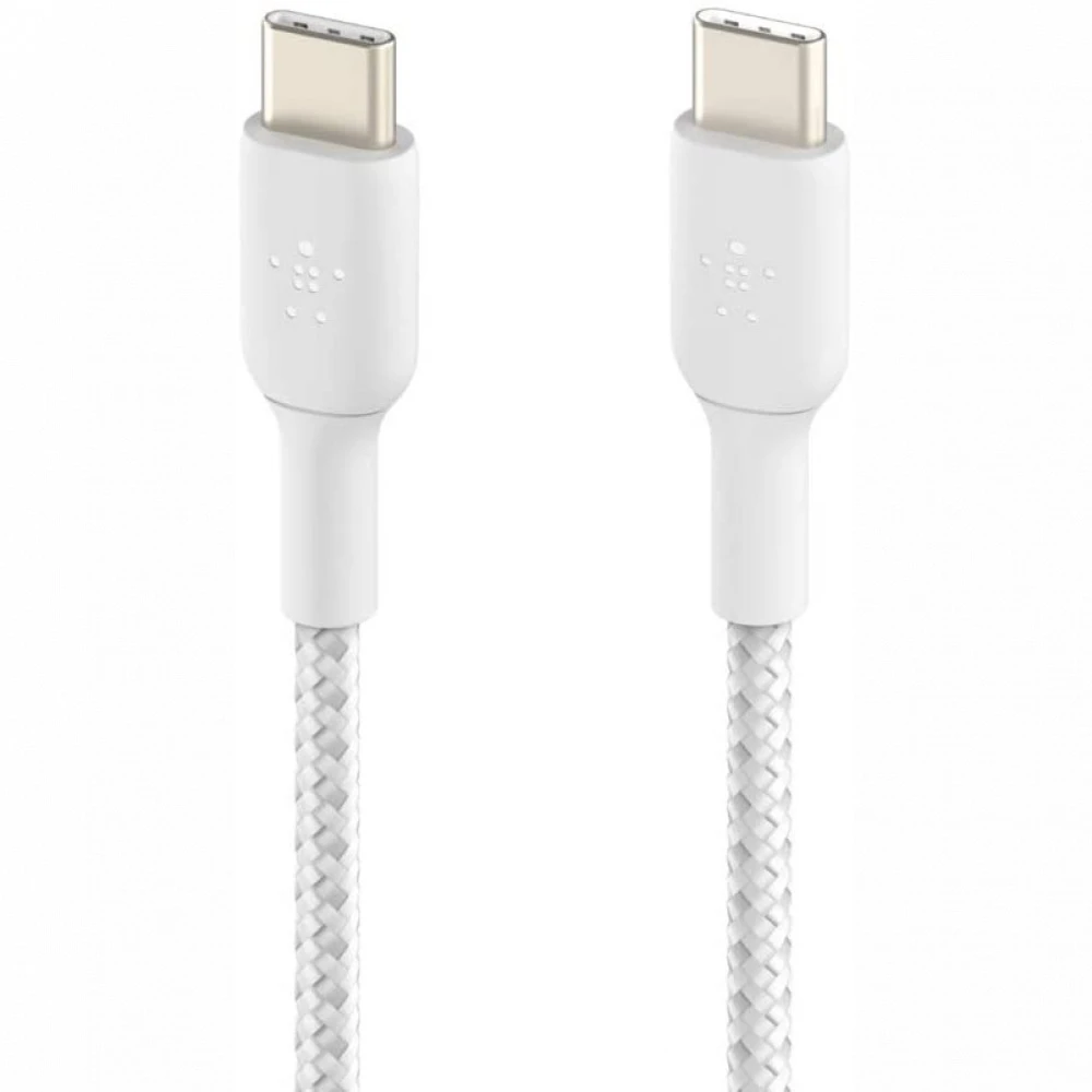 Кабель интерфейсный Belkin BRAIDED white (1m) CAB004BT1MWH USB Type C - USB Type C