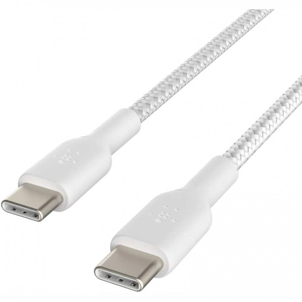 Кабель интерфейсный Belkin BRAIDED white (1m) CAB004BT1MWH USB Type C - USB Type C