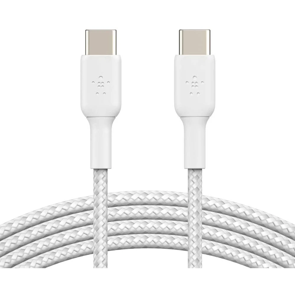 Кабель интерфейсный Belkin BRAIDED white (1m) CAB004BT1MWH USB Type C - USB Type C