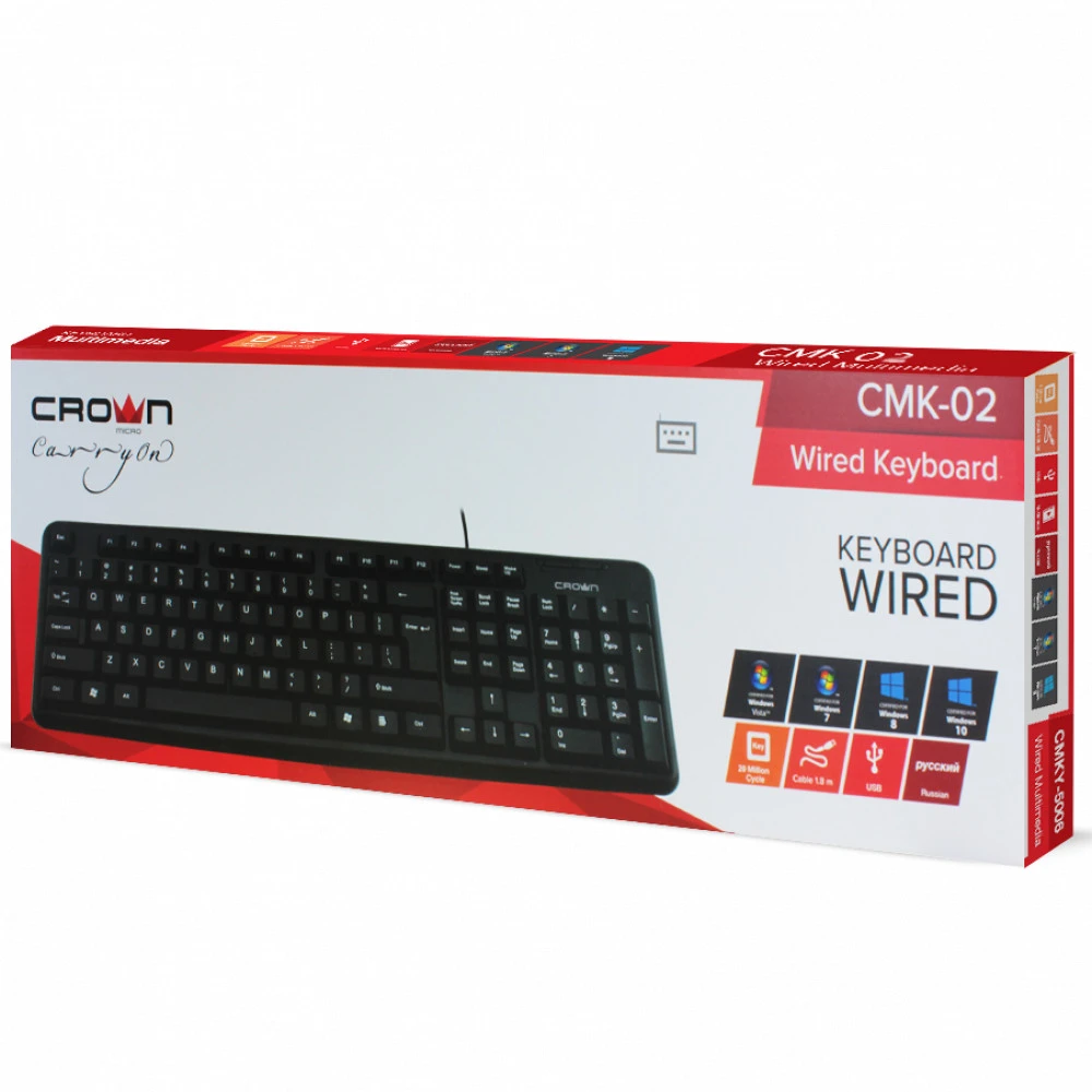 Клавиатура CROWN micro CMK-02 Проводная, USB