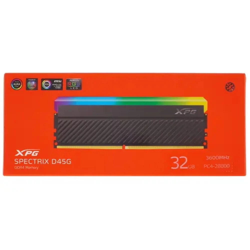 ОЗУ ADATA XPG Spectrix D45G RGB AX4U360032G18I-CBKD45G DIMM, DDR4, 32 Гб, 3600 МГц