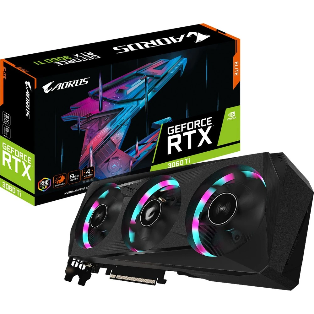 Видеокарта Gigabyte RTX 3060 Ti ELITE 8G GV-N306TAORUS E-8GD 8 ГБ