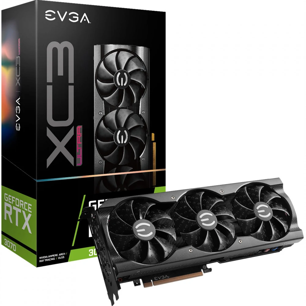 Видеокарта EVGA RTX3070 XC3 ULTRA GAMING 08G-P5-3755-KL 8 ГБ