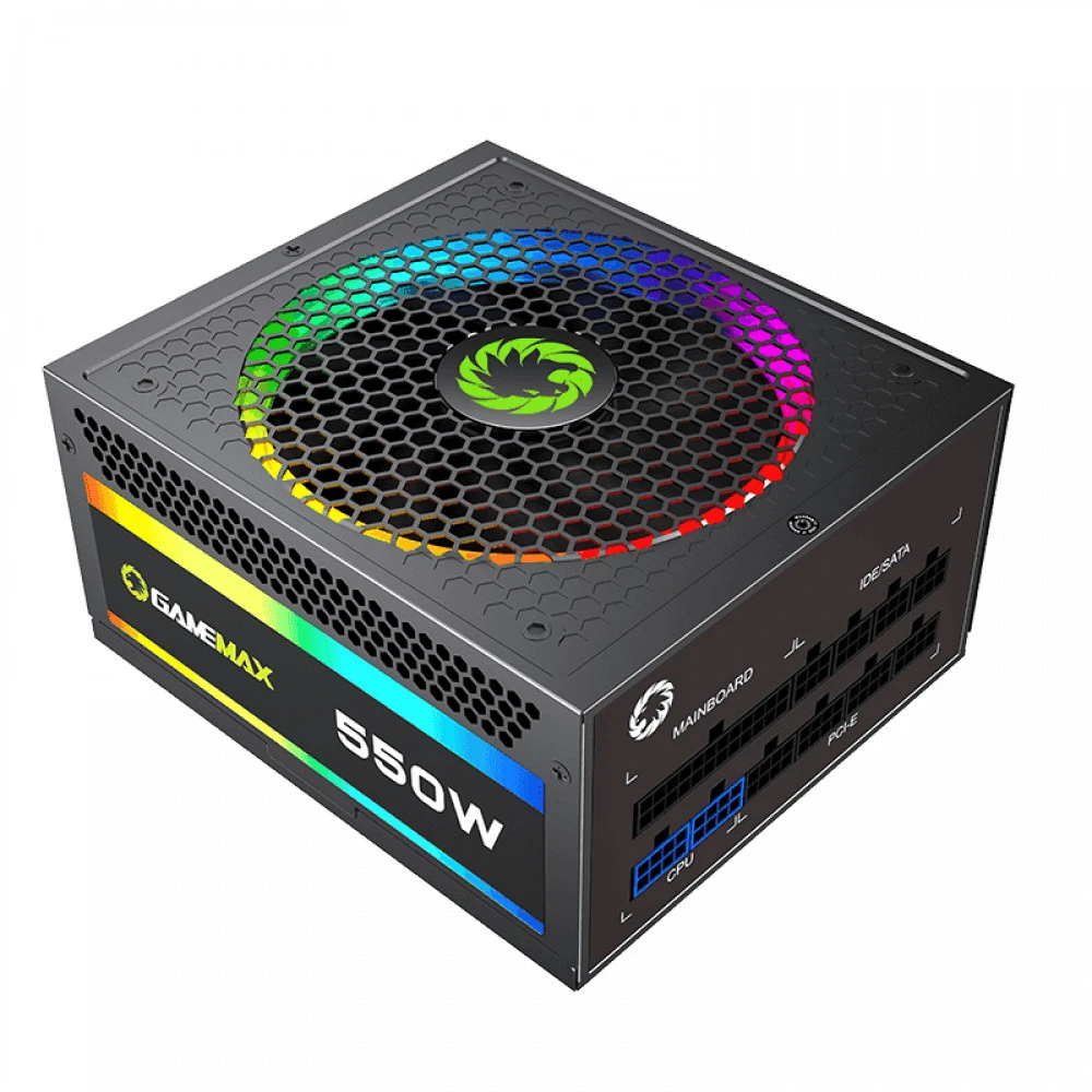 Блок питания GameMax RGB 550W Rainbow 210604500049 550 Вт, 80+ Gold