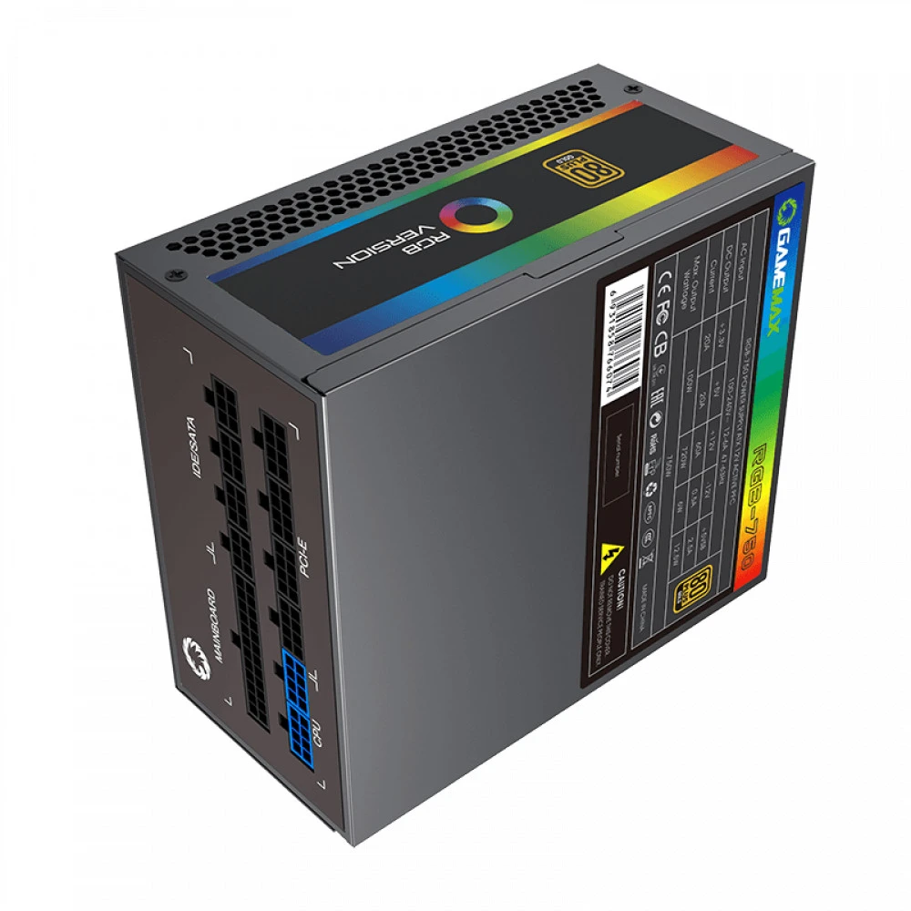 Блок питания GameMax RGB 750W Rainbow 210507000035 750 Вт, 80+ Gold