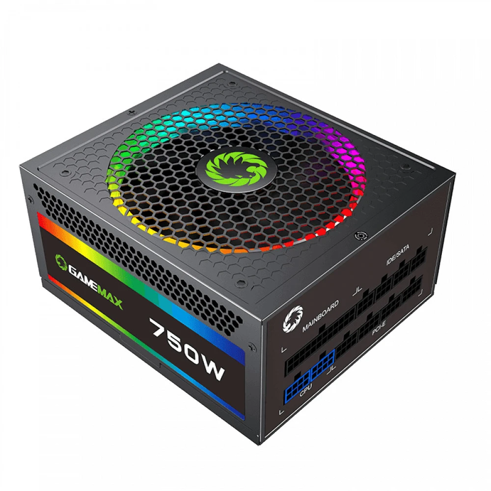 Блок питания GameMax RGB 750W Rainbow 210507000035 750 Вт, 80+ Gold