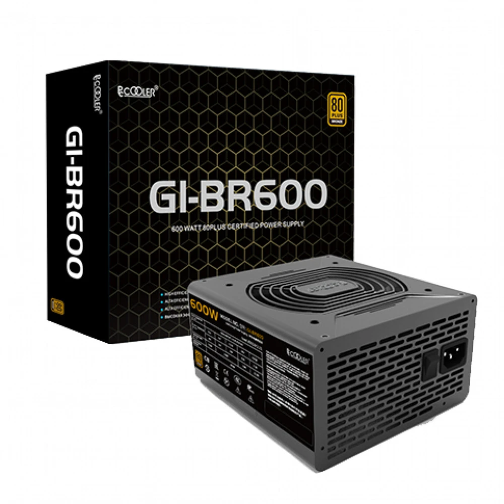 Блок питания PCcooler GI-BR600 600 Вт, 80+ Bronze