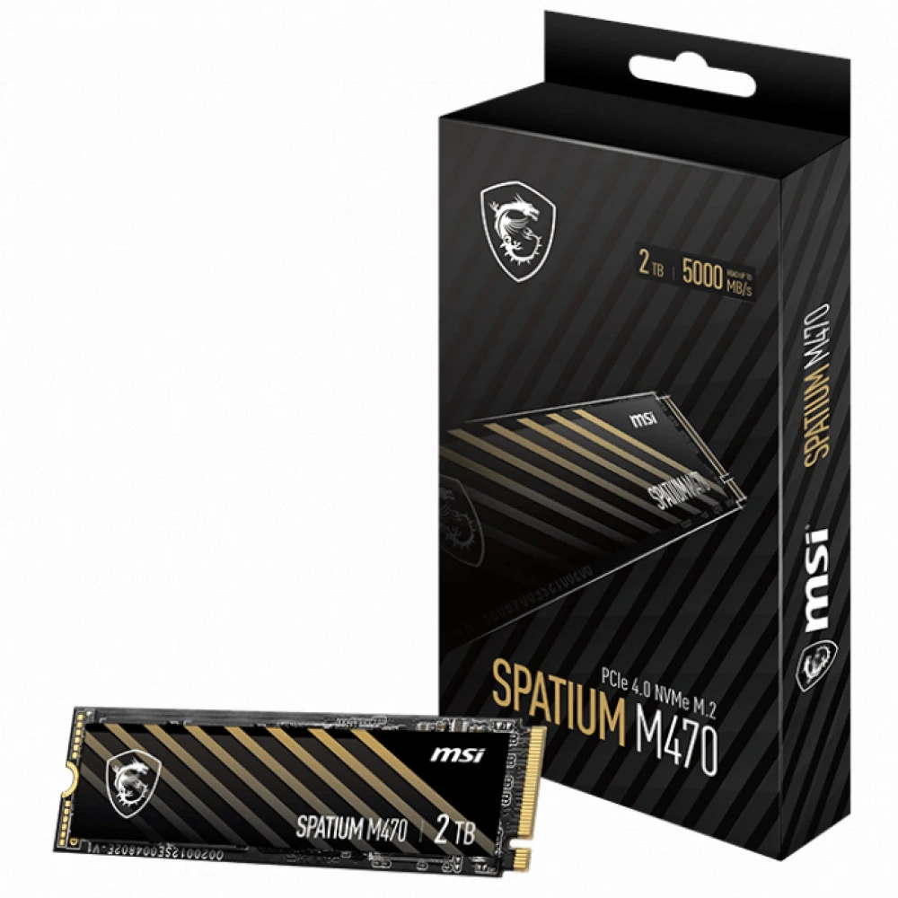 Жесткий диск MSI SPATIUM M470 SPATIUM M470 PCIe 4.0 NVMe M.2 2TB SSD (твердотельные), 2 ТБ, M.2