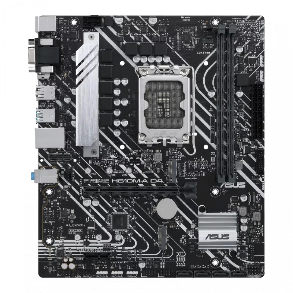Материнская плата Asus PRIME H610M-A D4-CSM 90MB19P0-M0EAYC Micro-ATX, LGA 1700
