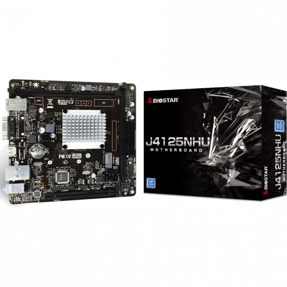Материнская плата BIOSTAR J4125NHU Mini-ATX, С интегрированным процессором