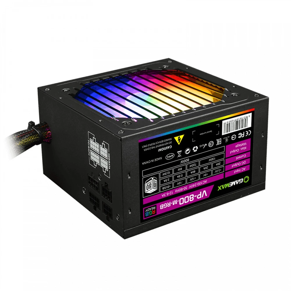 Блок питания GameMax VP-800-RGB-M v3 VP-800-M-RGB v3 800 Вт, 80+