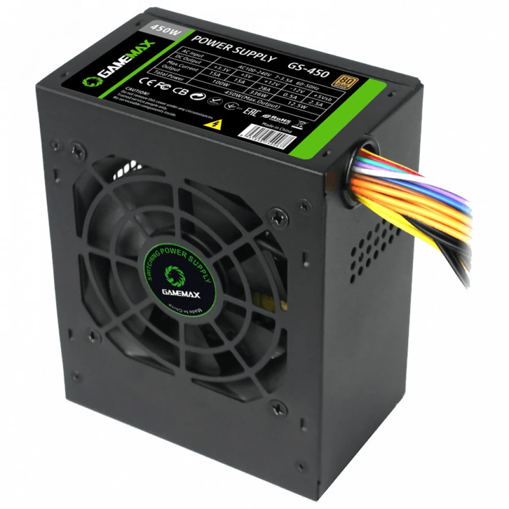 Блок питания GameMax GS-450 450 Вт, 80+