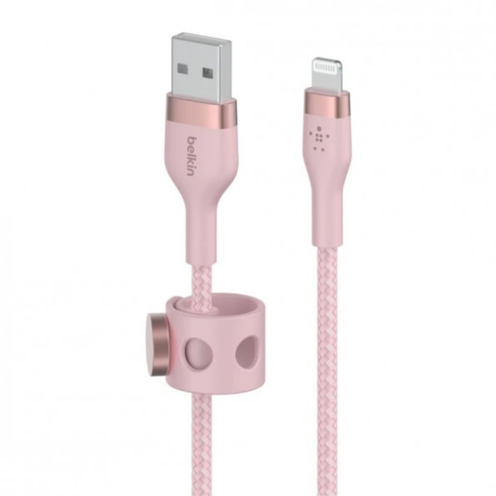 Кабель интерфейсный Belkin BRAIDED SILICONE CAA010BT1MPK USB Type A - Lightning (8pin)