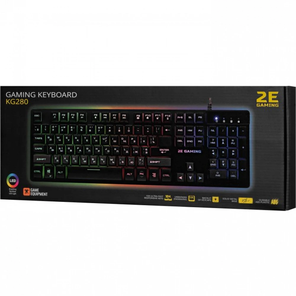Клавиатура 2E GAMING KG280 LED 2E-KG280UB Проводная, USB