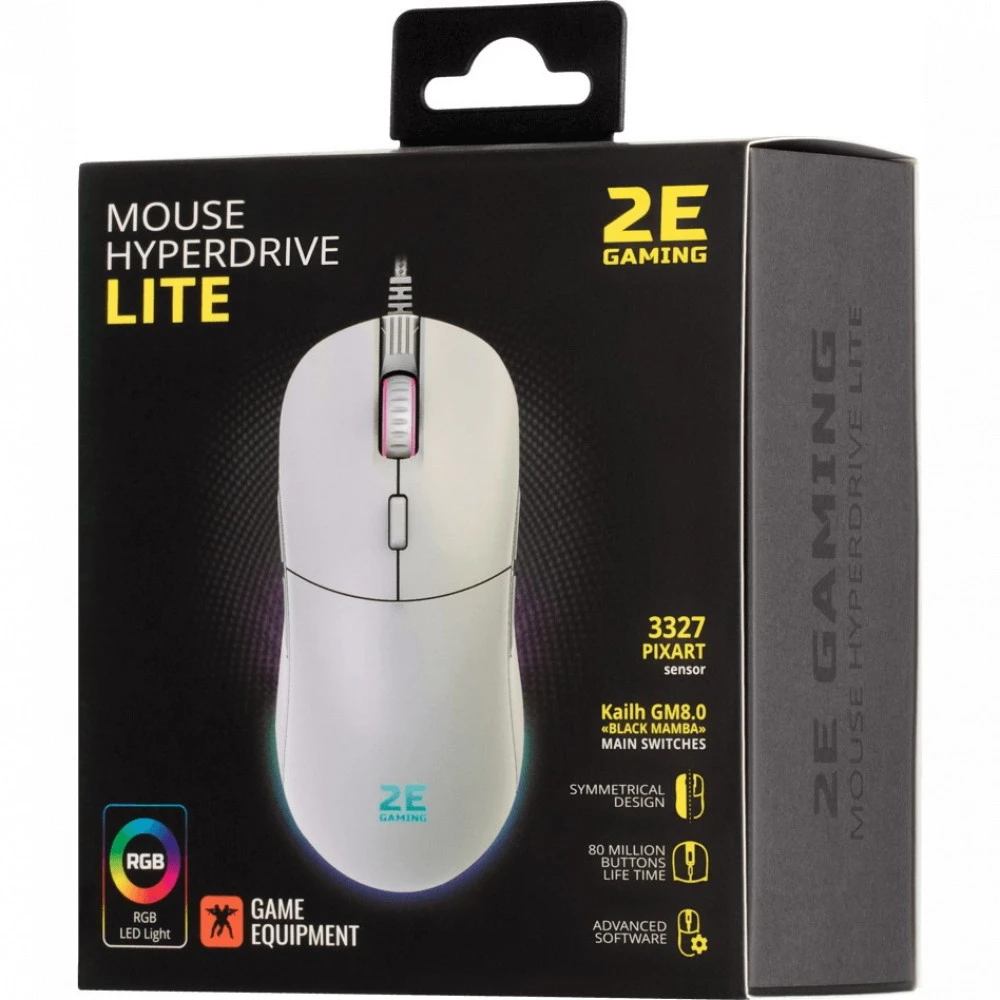 Мышь 2E GAMING HyperDrive Lite 2E-MGHDL-WT Игровые, Проводная
