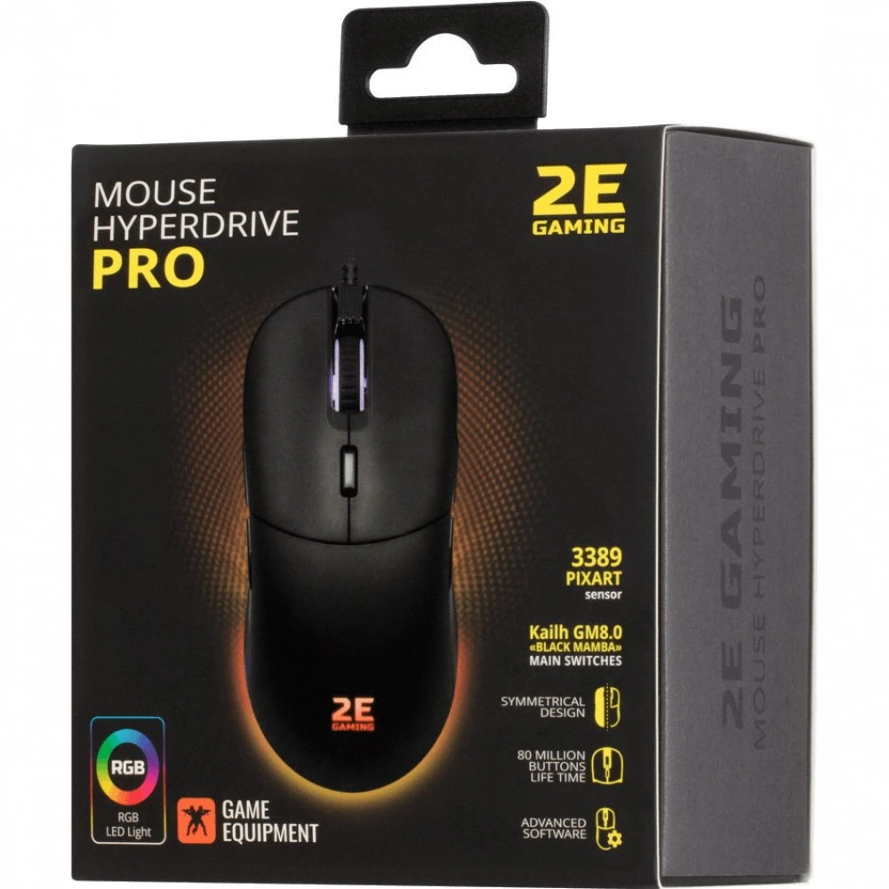 Мышь 2E GAMING HyperDrive Pro 2E-MGHDPR-BK Игровые, Проводная
