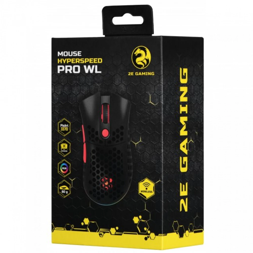 Мышь 2E GAMING HyperSpeed Pro WL 2E-MGHSPR-WL-BK Игровые, Беспроводная