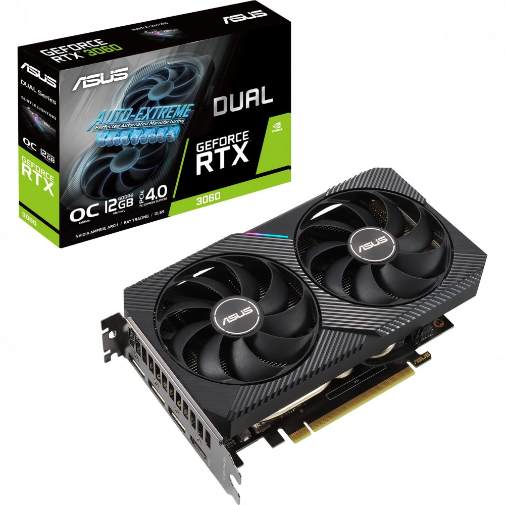 Видеокарта Asus GeForce RTX3060 DUAL-RTX3060-O12G-V2 LHR 12 ГБ