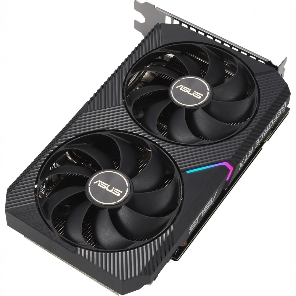 Видеокарта Asus GeForce RTX3060Ti DUAL-RTX3060TI-O8G-MINI-V2 LHR 8 ГБ