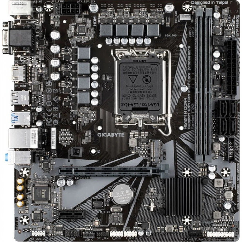 Материнская плата Gigabyte H610M H DDR4 (REV1.0) Micro-ATX, LGA 1700