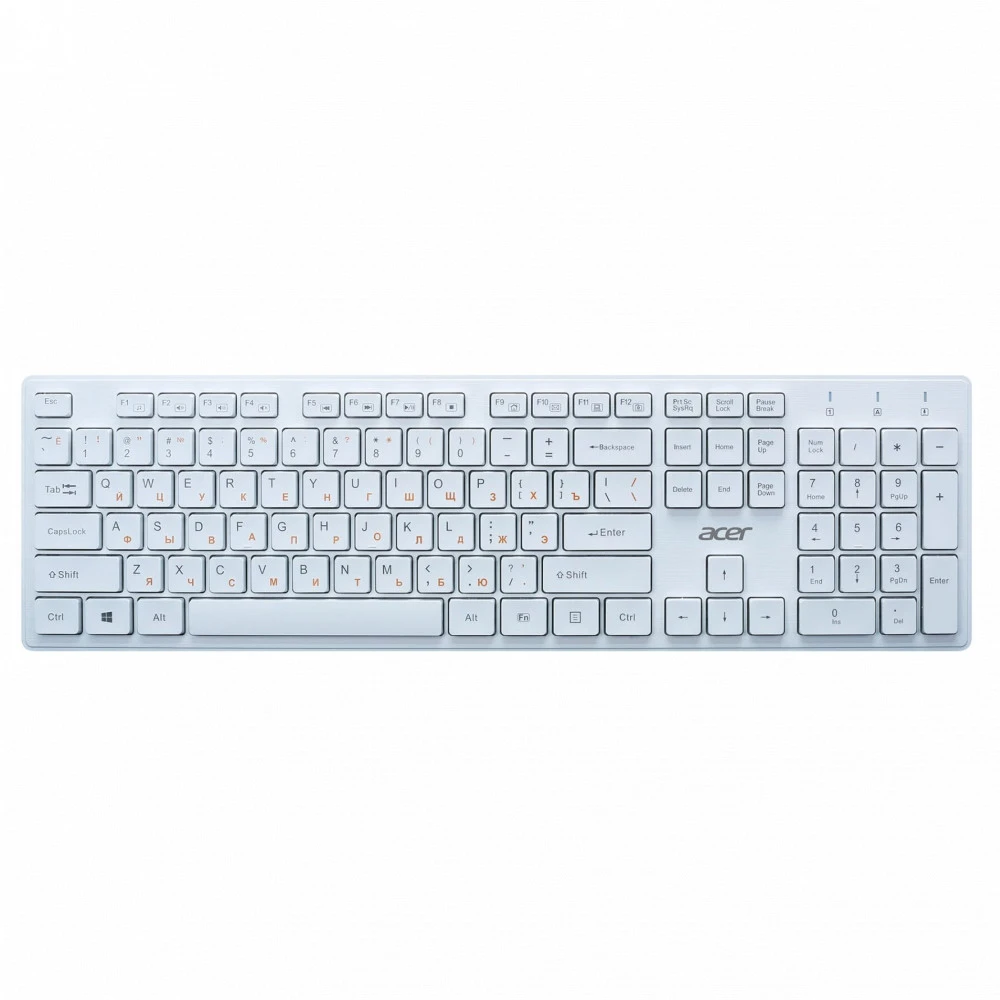 Клавиатура Acer OKW123 белый USB ZL.KBDEE.00D Проводная, USB