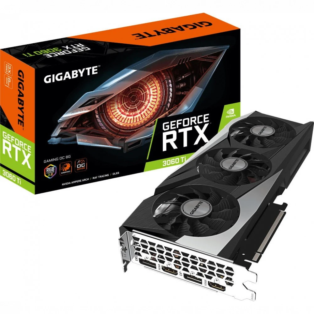 Видеокарта Gigabyte RTX 3060 Ti GAMING OC-8GD R2.0 LHR GV-N306TGAMING OC-8GD R2.0 LHR 8 ГБ