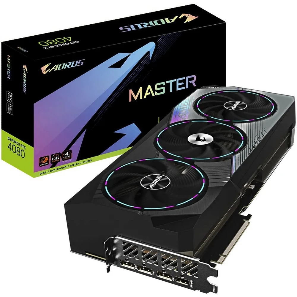 Видеокарта Gigabyte RTX4080 AORUS MASTER 16G GV-N4080AORUS M-16GD 16 ГБ