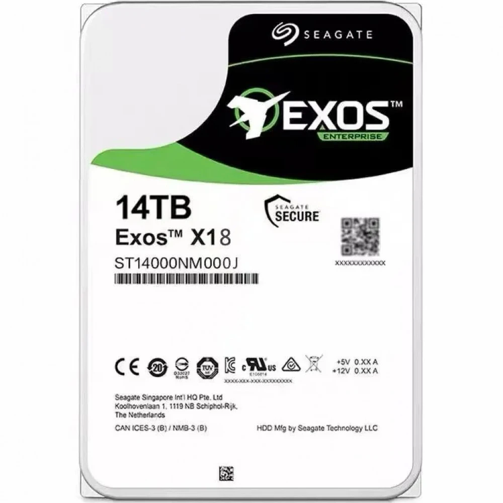 Серверный жесткий диск Seagate Exos X18 ST14000NM000J 3,5 LFF, 14 ТБ, SATA