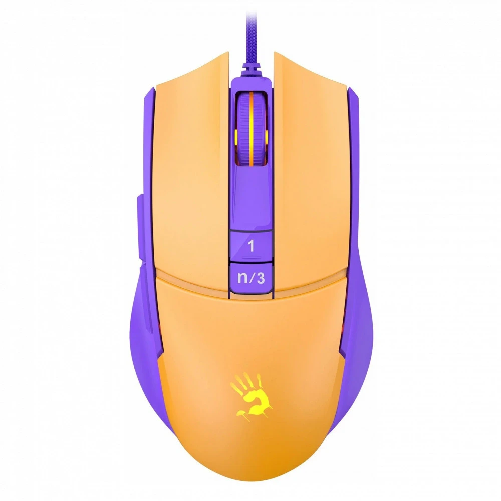 Мышь A4Tech L65 Max желтый фиолетовый L65 MAX/ROYAL VIOLET Игровые, Проводная