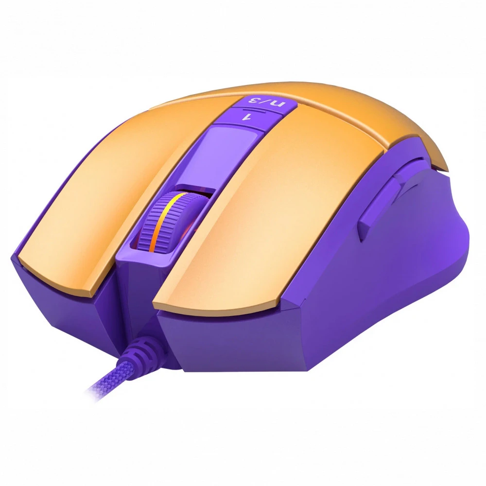 Мышь A4Tech L65 Max желтый фиолетовый L65 MAX/ROYAL VIOLET Игровые, Проводная