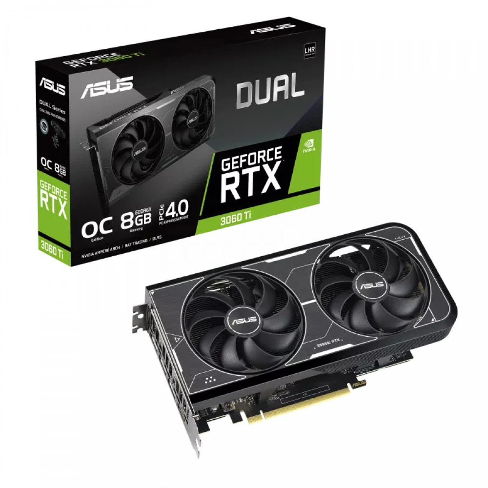 Видеокарта Asus GeForce RTX 3060Ti DUAL-RTX3060TI-O8GD6X 8 ГБ