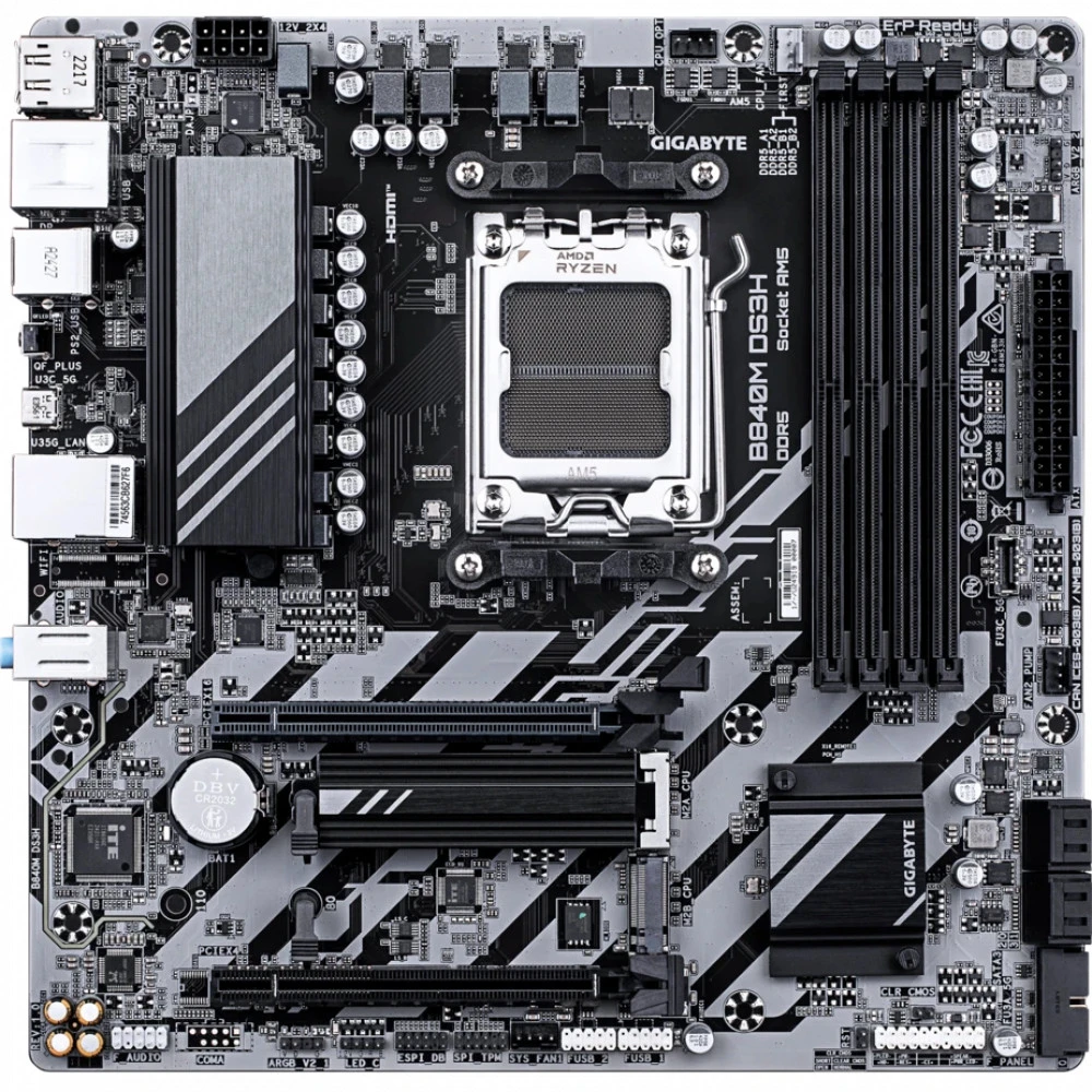 Материнская плата Gigabyte B840M DS3H Micro-ATX, AMD AM5