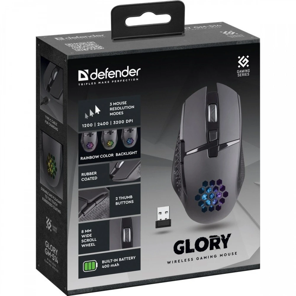 Мышь Defender Glory GM-514 52514 Игровые, Беспроводная