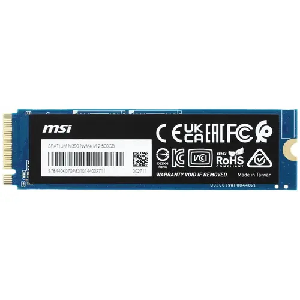 Жесткий диск MSI SPATIUM M390 NVME S78-440K070-P83 SSD (твердотельные), 500 ГБ, M.2, PCIe