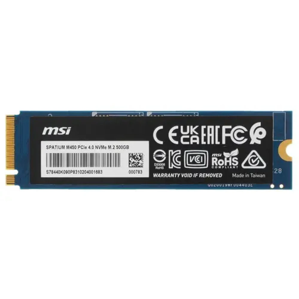 Жесткий диск MSI SPATIUM M450 [S78-440K090-P83] SSD (твердотельные), 500 ГБ, M.2