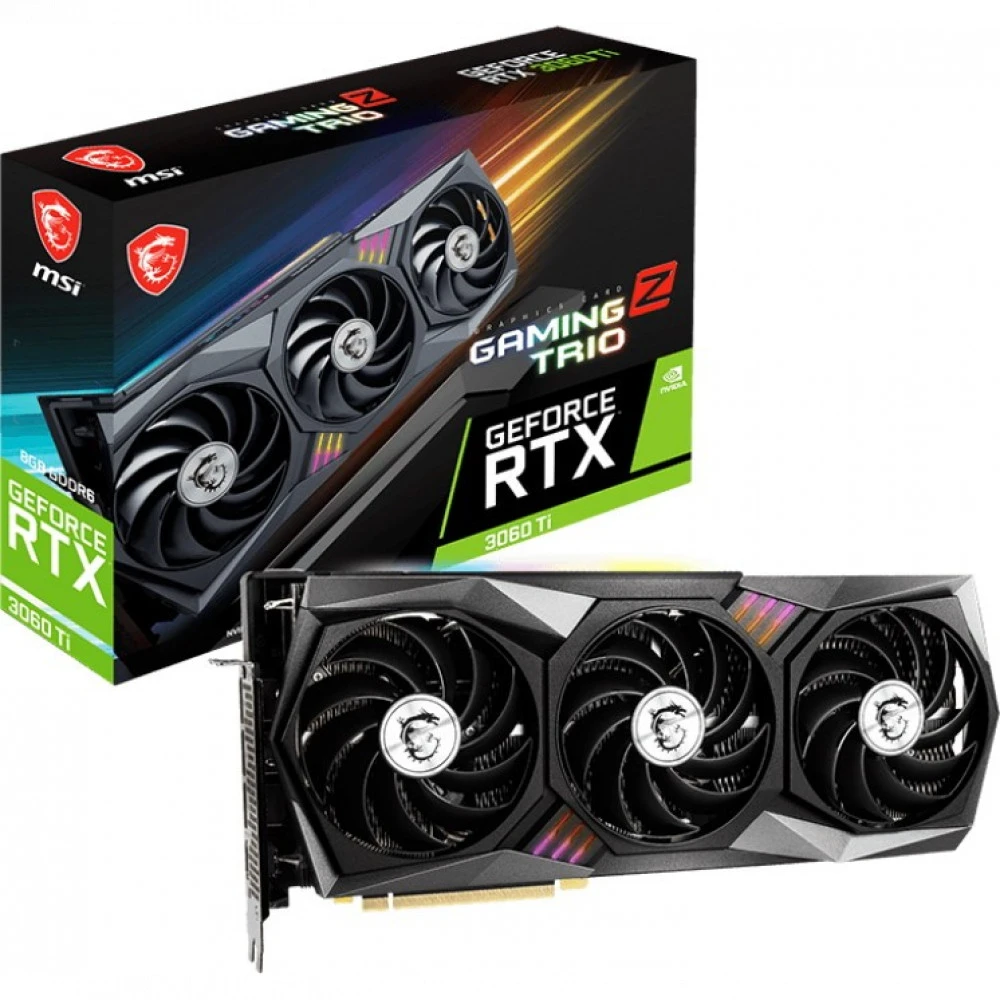 Видеокарта MSI GeForce RTX3060Ti RTX 3060TI GAMING Z TRIO 8GLHR 8 ГБ
