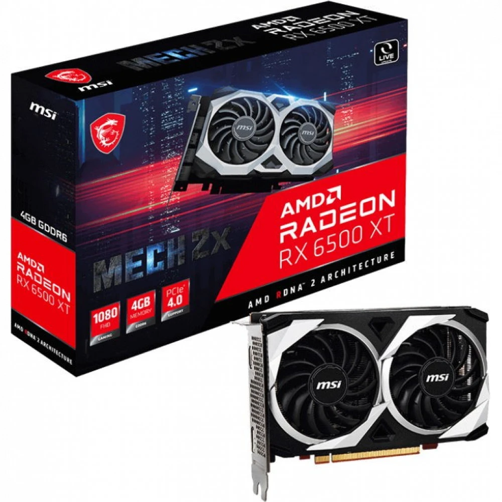 Видеокарта MSI RX6500 XT MECH 2X 4G OC 4 ГБ