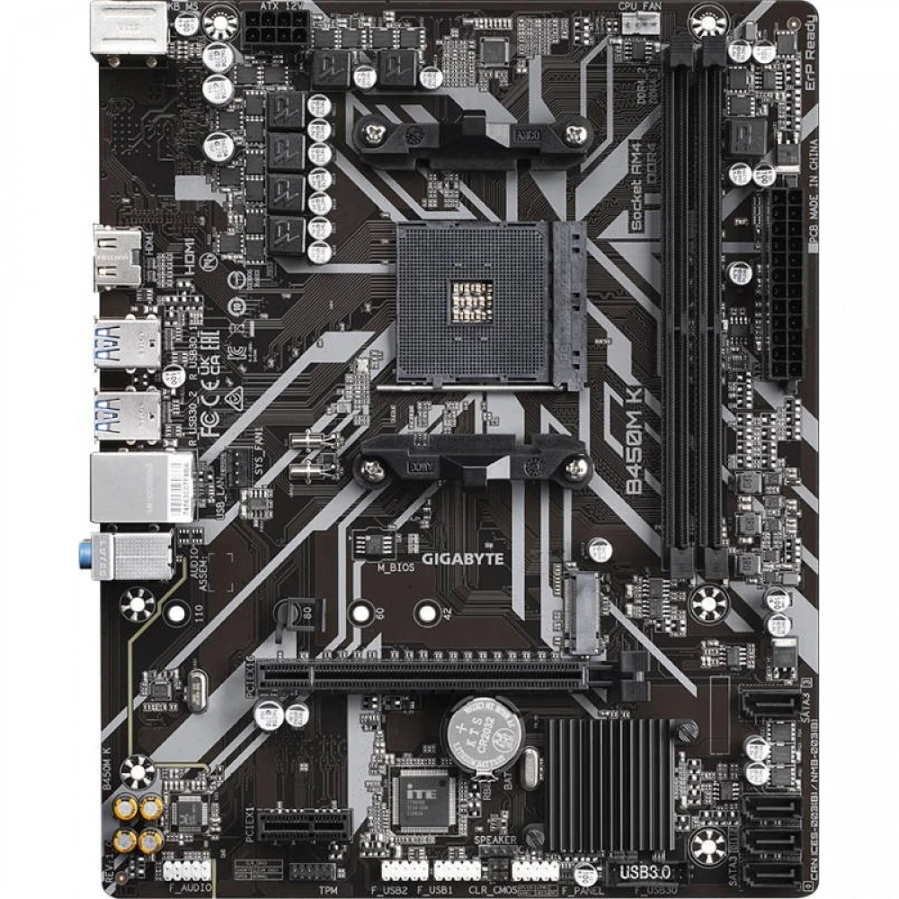 Материнская плата Gigabyte B450M K Micro-ATX, AMD AM4