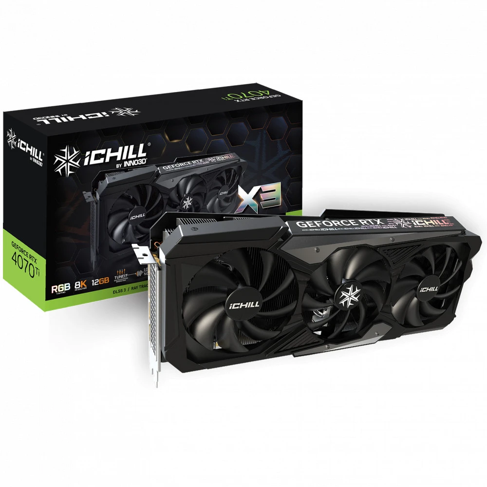 Видеокарта Inno3D GeForce RTX4070 Ti ICHILL X3 C407T3-126XX-186148H 12 ГБ